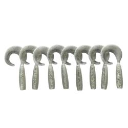 LEURRE TRZ CURLY 7CM X8 - BLANC PAILLETE - 