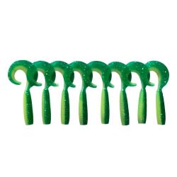 LEURRE TRZ CURLY 7CM X8 - CHARTREUSE PAILLETE - 