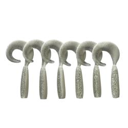 LEURRE TRZ CURLY 10.5CM X6 - BLANC PAILLETE - 