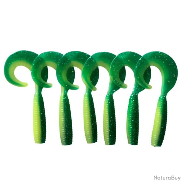 LEURRE TRZ CURLY 10.5CM X6 - CHARTREUSE PAILLETE - 