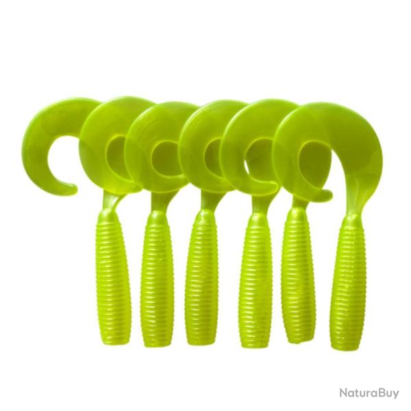 LEURRE TRZ CURLY 10.5CM X6 - Jaune - 