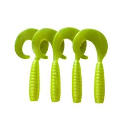 LEURRE TRZ CURLY 13CM X4 - Jaune - 