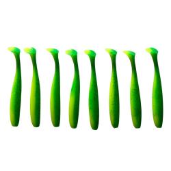 LEURRE TRZ SLIMY SHAD 7.5CM X8 - CHARTREUSE PAILLETE - 