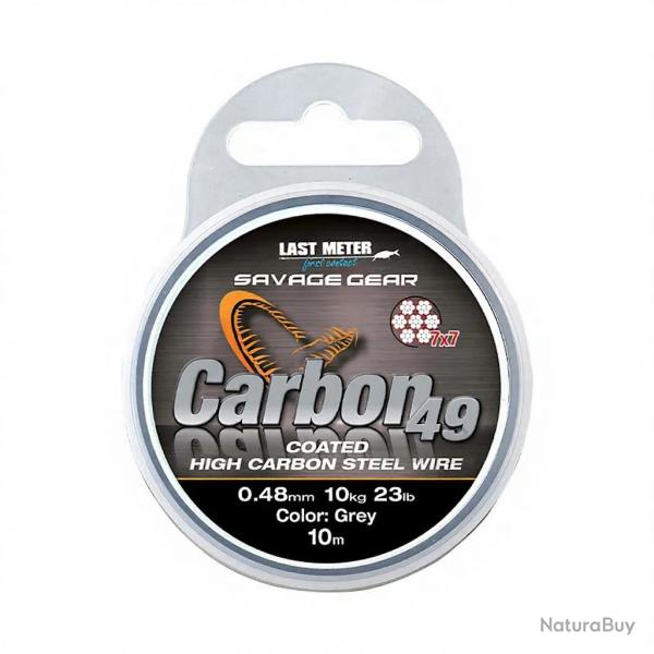 Tresse acier inox SAVAGE GEAR Carbon49 Steelwire 10m 16kg