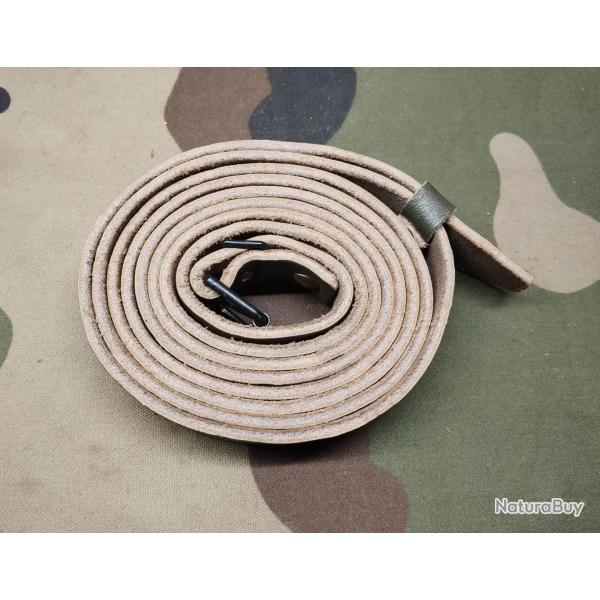 Sangle verte en cuir Arm�e Fran�ais pour boite de jumelles