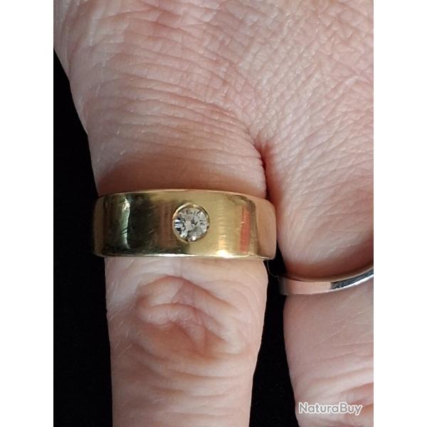 Bague en or 18 carats et diamant naturel taille brillant 0.50 carats 5.20 grammes