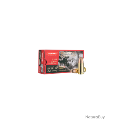 MUNITIONS NORMA CAL 9MM LUGER 124GR FMJ range & training 1 boite ( 50 ...
