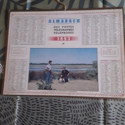 Calendrier des PTT/1953/sujet chasse/carte d&eacute;p&ocirc;t Sarthe.