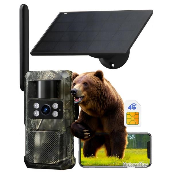 Cam�ra de chasse 4G solaire batterie rechargeable 7800mAh - 0,2s - IP66 - Livraison rapide