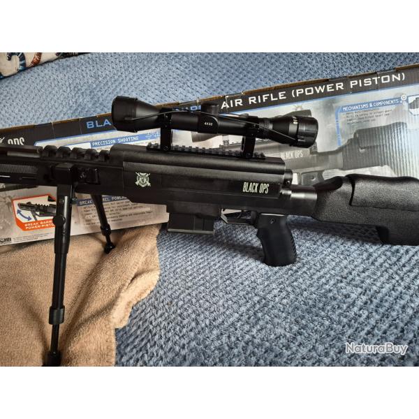 CARABINE 4/5MM AIR C BLACK OPS SNIPER TACTICAL 19/9 JOULES NEUVE EN BOITE ORIGINE