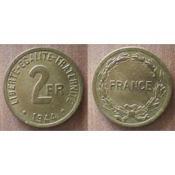 France 2 Francs 1944 NEUVE France Libre Fabriqu&eacute; Par Mint De Philadelphie Aux Usa Etats Unis