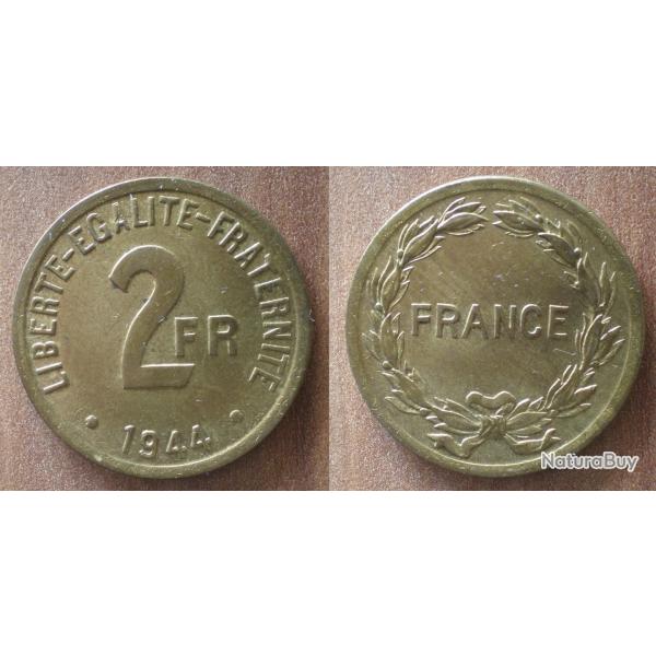 France 2 Francs 1944 NEUVE France Libre Fabriqu� Par Mint De Philadelphie Aux Usa Etats Unis