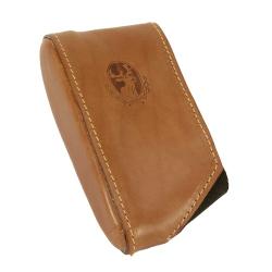 Capuchon de crosse en cuir avec couvre-joint en caoutchouc, &eacute;paisseur 20 mm, 140 x 45 mm