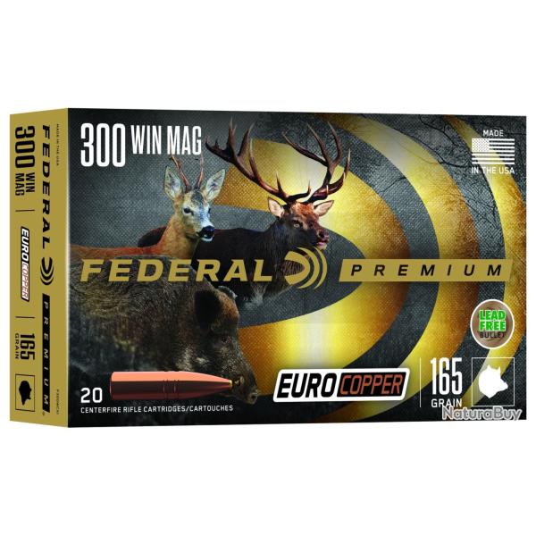 Cartouches Federal Premium Euro Copper Calibre 300 Win Mag 165 Grains