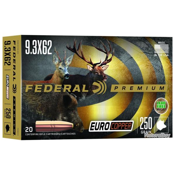 Cartouches Federal Premium Euro Copper Calibre 9.3X62 250 Grains