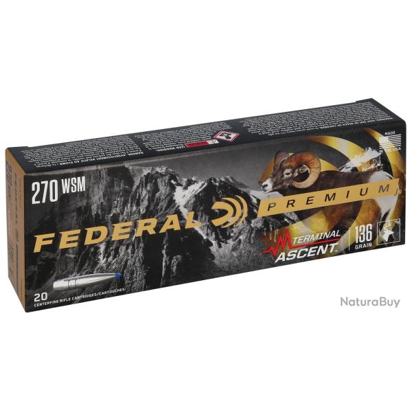 Cartouches Federal Terminal Ascent Calibre 270 Wsm 136 Gr Terminal Ascent
