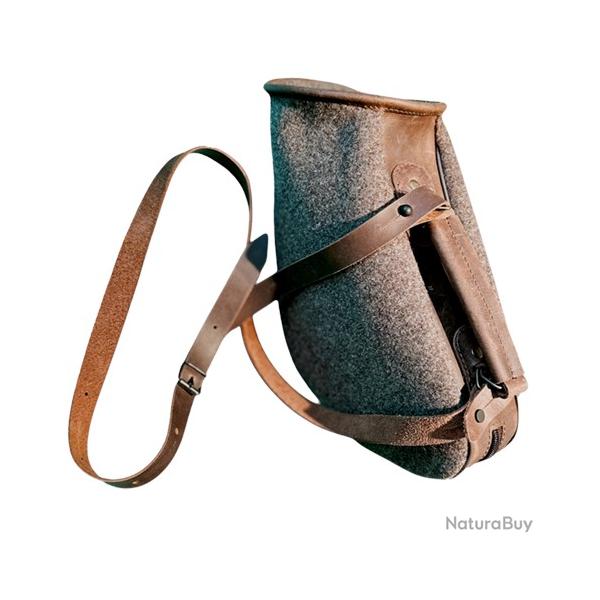 Sac pour Cor de Chasse en feutre de laine avec cuir