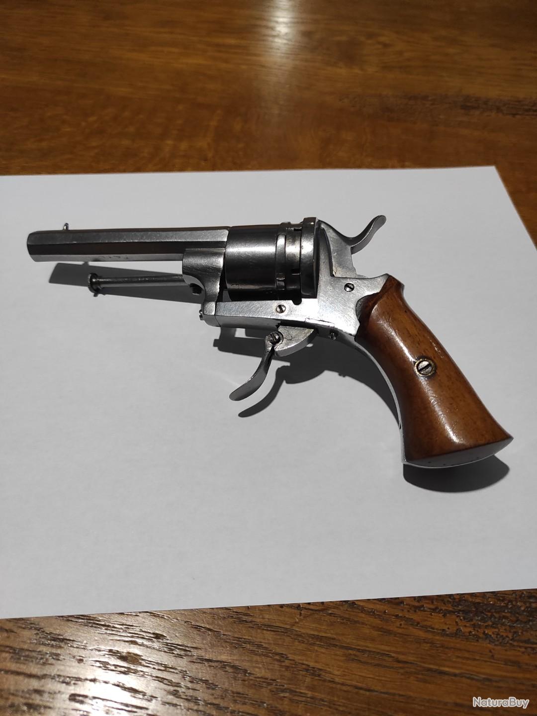 Broche Vintage Revolver En Métal Argenté - Vis Neuve, Envoi Rapide, Sans Marque