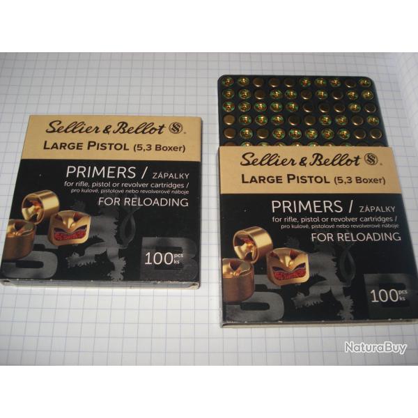 200 amorces Sellier et Bellot LARGE PISTOL