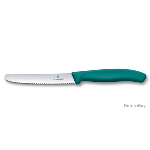 Victorinox 6.7834.C1 Couteau � tomate et de table couleur bleu/vert Swiss Classic - 1 pi�ce