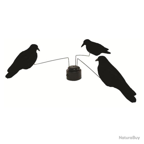 Man�ge � oiseaux avec 3 Corbeaux floqu�s
