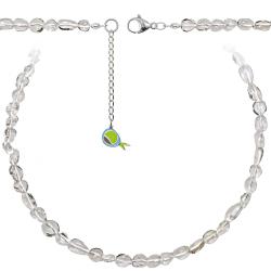 Collier en cristal de roche - Perles roul&eacute;es 7 &agrave; 10 mm - 50 cm