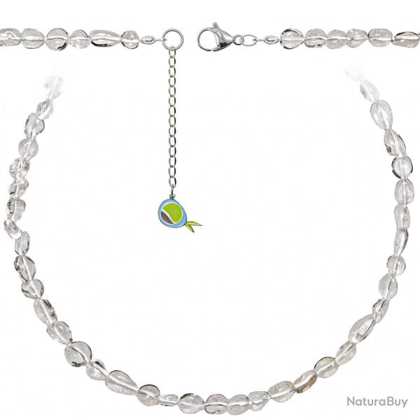 Collier en cristal de roche - Perles roul�es 7 � 10 mm - 50 cm