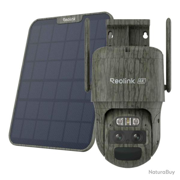 Reolink Go G770 - Cam�ra 4G Sans Fil � double objectifs avec suivi auto et zoom - avec panneau solai
