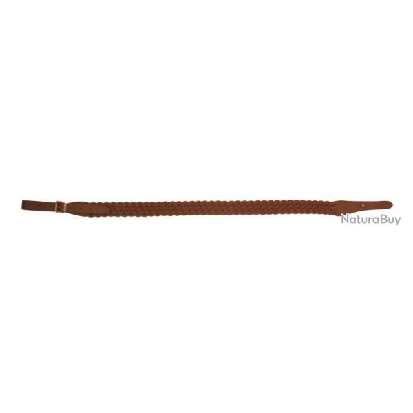 Bretelle tress�e 8 brins en cuir vieilli