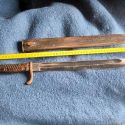 Ba&iuml;onnette allemande 98 05 1917 Alex Coppel Solingen 2e type langue de carpe avec fourreau acier