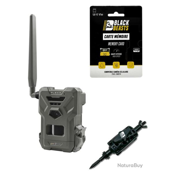 Spypoint-Black Beasts Flex M + support de cam�ra + carte m�moire 32GB + piles LR6
