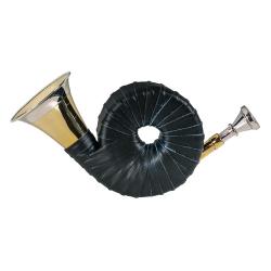 Pack Trompe de chasse de poche, 6 tours avec Sac pour Corne de Chasse en feutre de laine avec cuir