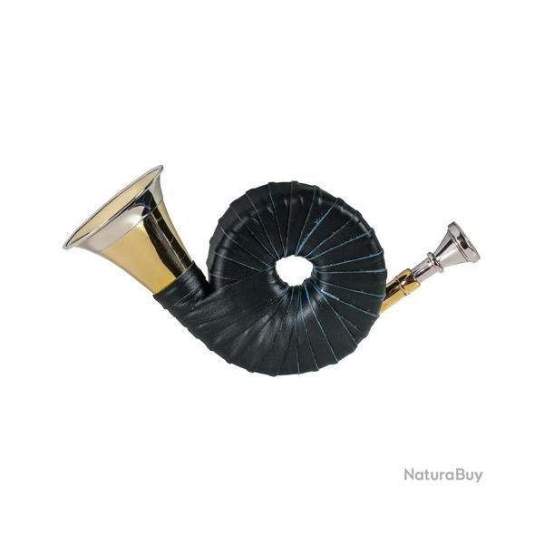 Pack Trompe de chasse de poche, 6 tours avec Sac pour Corne de Chasse en feutre de laine avec cuir