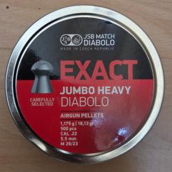 Boite de 500 Plomb jsb exact jumbo heavy.