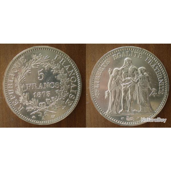 France 5 Francs 1873 Atelier A Paris Piece Argent Hercule Franc
