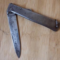 Couteau pliant ancien "MERCATOR D.R.G.M" &agrave; pompe tout acier collection militaire GERMANY