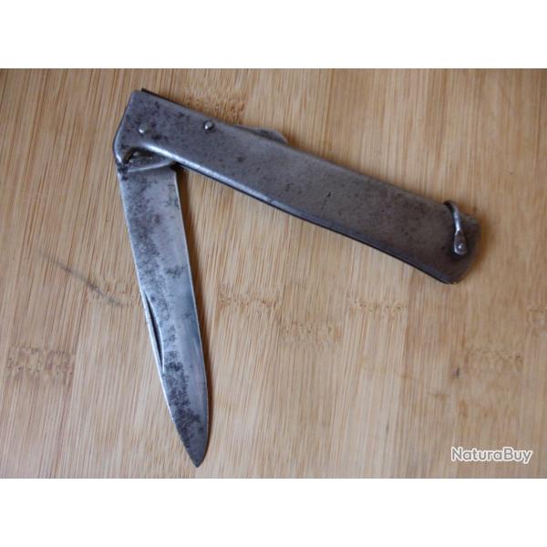 Couteau pliant ancien "MERCATOR D.R.G.M" � pompe tout acier collection militaire GERMANY