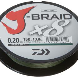 Daiwa TRESSE JBRAID 8B 150M 20/100 Verte