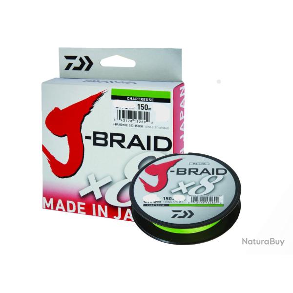 Daiwa TRESSE JBRAID 8B 150M 18/100 Chartreuse