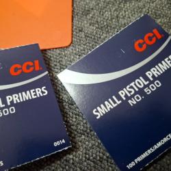 Amorces CCI - SMALL PISTOL PRIMERS - 500 X 5 Bo&icirc;tes de 100