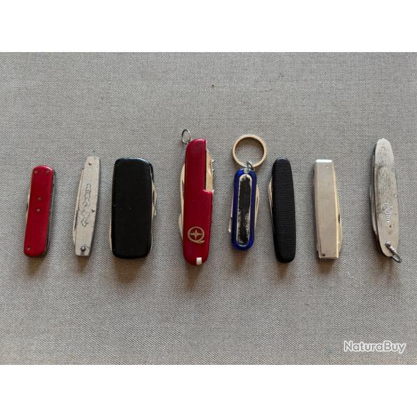 Lot de couteaux pliants type canif - anciens mod�les divers - collection