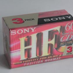 Lot 3 Cassettes SONY Type 1 C-60HFC