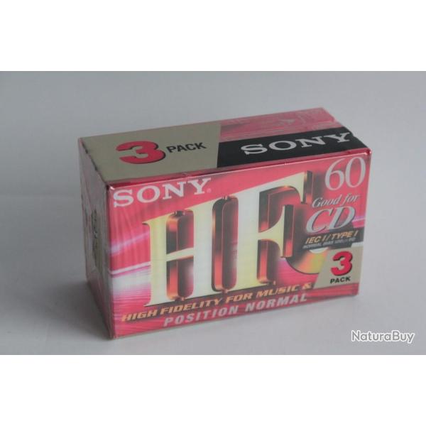 Lot 3 Cassettes SONY Type 1 C-60HFC