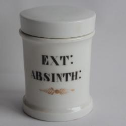 Pot &agrave; pharmacie porcelaine Absinthe Ext: Absinth: