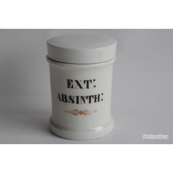 Pot � pharmacie porcelaine Absinthe Ext: Absinth: