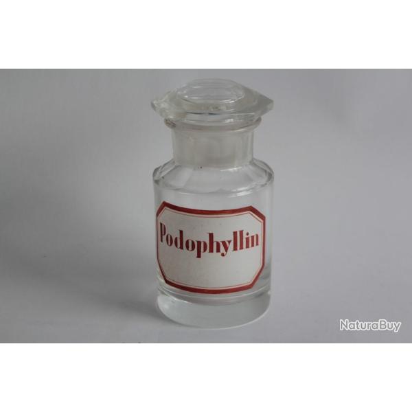 Ancien flacon d'apothicaire verre �maill� Podophyllin