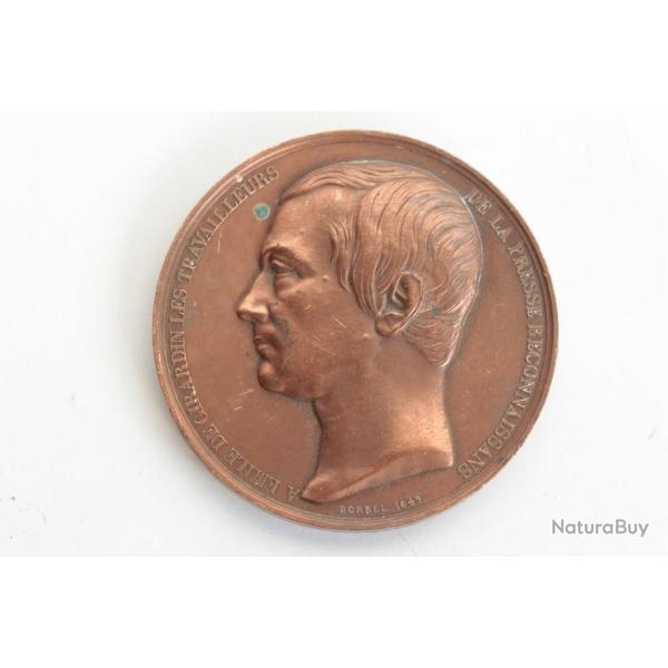 M�daille �mile de Girardin Libert� de la Presse 1848