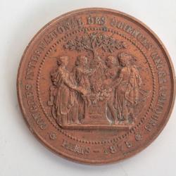 M&eacute;daille Concours international des Sciences g&eacute;ographique Paris 1875