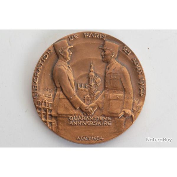 M�daille G�n�ral Leclerc 40e Anniversaire Lib�ration de Paris 1984