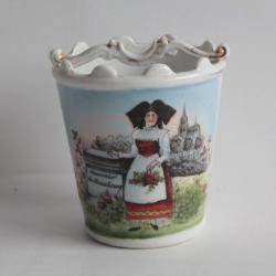 Seau porcelaine Souvenir de Strasbourg Alsace